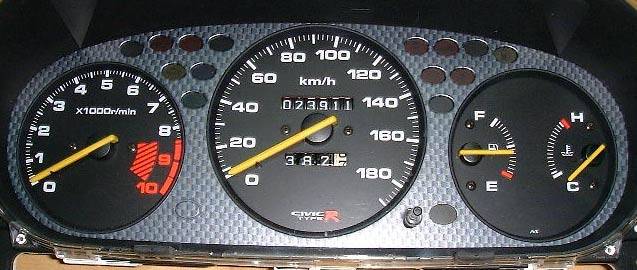 Honda (JDM) 1996-2000 Honda Civic Type-R (EK9) Carbon Fiber Gauge