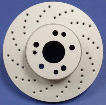 SP Performance - 2002-2003 Honda Civic Si (4 Lug) SP Performance Front Cross Drilled Brake Rotors ZRC Finish (2)