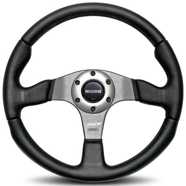 Momo - Momo Race Steering Wheel (350mm/Black w/Gray Spoke)