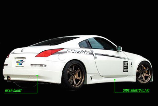 Greddy - 2003-2008 Nissan 350Z Greddy GRacer Side Skirts