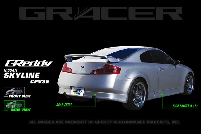 Greddy - 2003-2004 Infiniti G35 Coupe Greddy GRacer Rear Under Spoiler