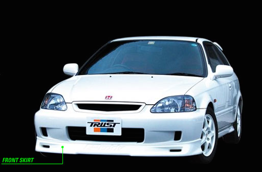 Greddy - 1999-2000 Honda Civic Si Greddy GRacer Front Lip Spoiler
