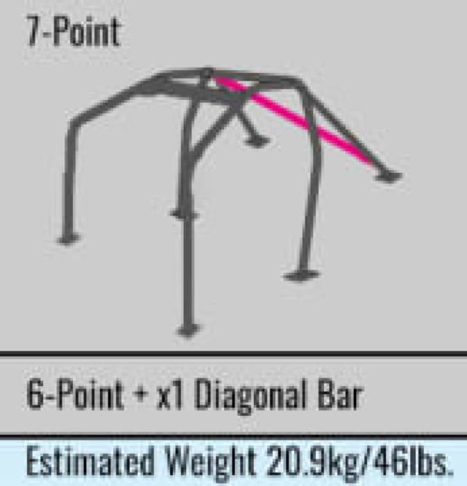 Cusco - Cusco D1 Chromoly 2-Pssgr 7-PT DASH-THRU Roll Cage Subaru GRB STi 08-14 (S/O/No Cancel) CUSCO BLUE 692 265 F