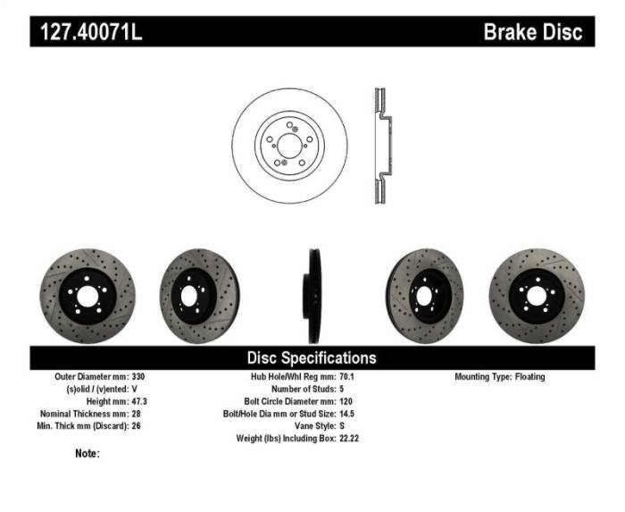 StopTech - Slot/Drill Rotor 127.40071L