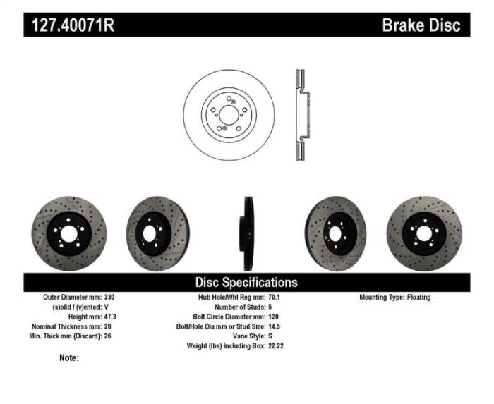 StopTech - Slot/Drill Rotor 127.40071R