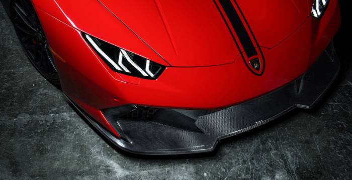 Vorsteiner - Vorsteiner Lamborghini Huracan Novara Edizione Aero Front Bumper Spoiler Carbon Fiber PP 2x2 Glossy 0910LOV