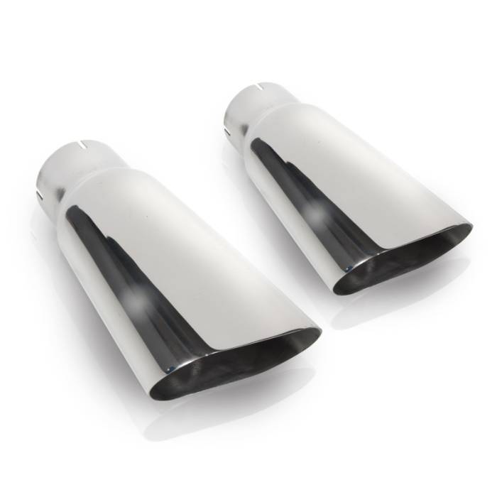 Stainless Works - Stainless Works Flat Oval Exhaust Tips 2.5in Inlet (priced per pair) 7090250