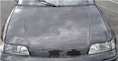 Seibon - 1988-1991 Honda Civic HB and CRX Seibon Carbon Fiber Hood - OEM Style