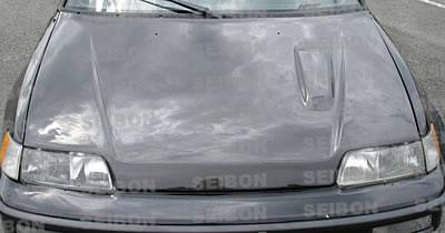 Seibon - 1988-1991 Honda Civic HB and CRX Seibon Carbon Fiber Hood - ZC Style