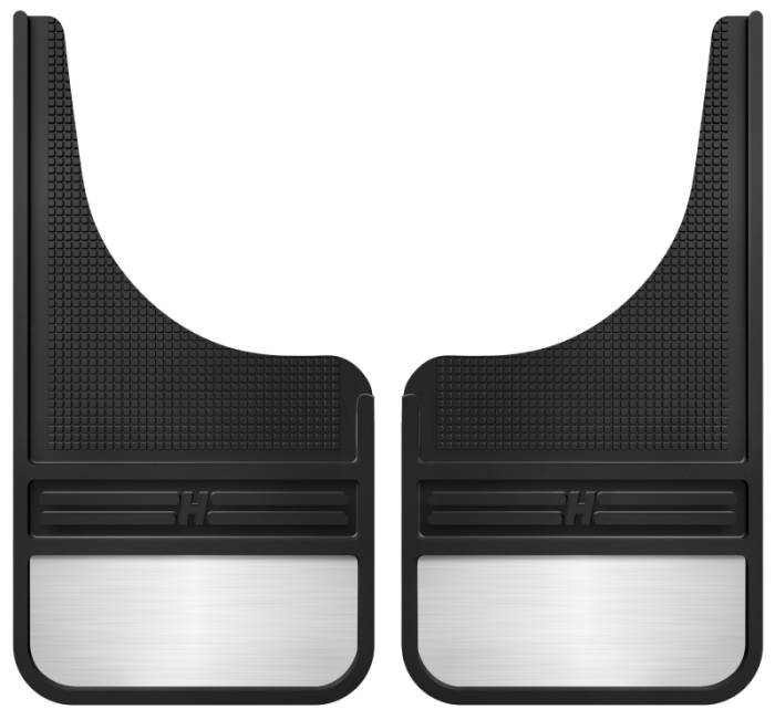Husky Liners - Husky Liners Universal 12in Wide Black Rubber Front Mud Flaps w/ Weight 55001