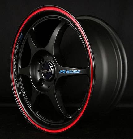 Buddy Club - Buddy Club P1 Racing SF Challenge Wheels 18X7.5 5X114.3 ET42 Matte Black/Red (Set Of 4)