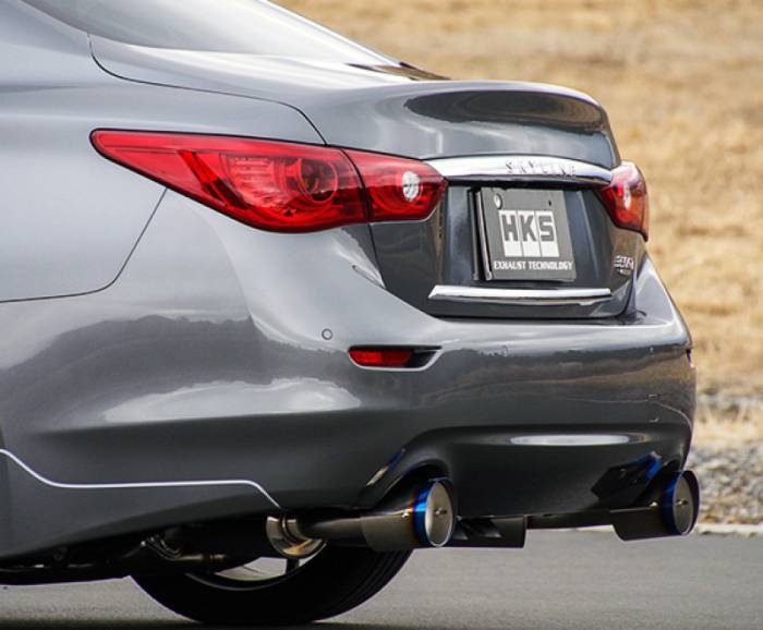 HKS - HKS Infiniti Q50 Hybrid VQ37 Dual Hi-Power Titanium Tip Catback Exhaust 32009-KN001
