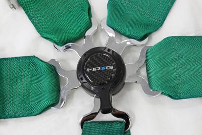 NRG Innovations - NRG Innovations 6 Point 3 Inch Cam Lock Seat Belt Harness - Green