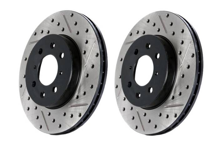 StopTech - 2012-2015 Honda Civic Si StopTech Slotted - Drilled Sport Rotors (Rear L-R)