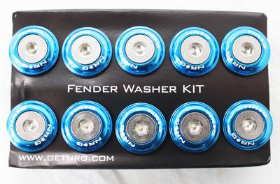 NRG Innovations - NRG Innovations Fender Washer Kit w/ Rivets For Plastic- Blue