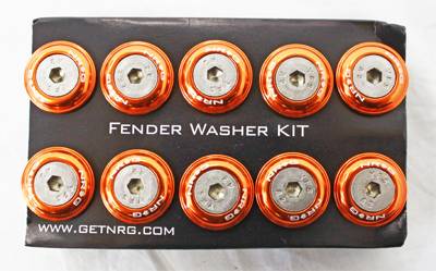 NRG Innovations - NRG Innovations Fender Washer Kit w/ Rivets For Plastic- Orange