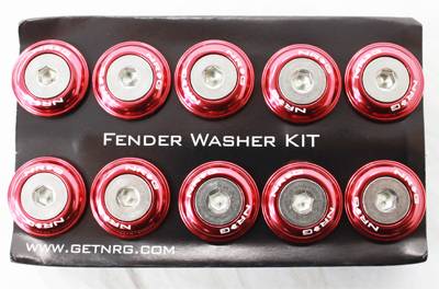 NRG Innovations - NRG Innovations Fender Washer Kit w/ Rivets For Plastic- Red