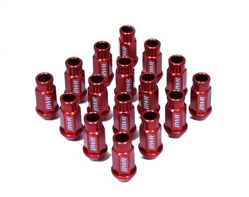 Blackworks - Blackworks Aluminum Series Forged Lug Nuts (12x1.5) Set of 16 - Red