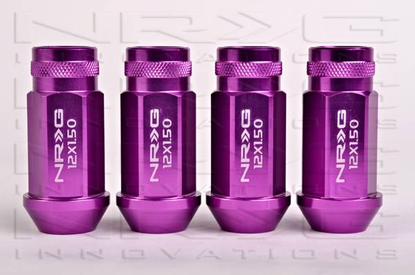 NRG Innovations - NRG Innovations 800 Series Open Ended Lug Nut Set 4 pcs M12 x 1.5 - Purple