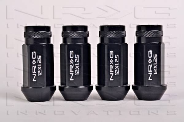NRG Innovations - NRG Innovations 800 Series Open Ended Lug Nut Set 4 pcs M12 x 1.25 - Black