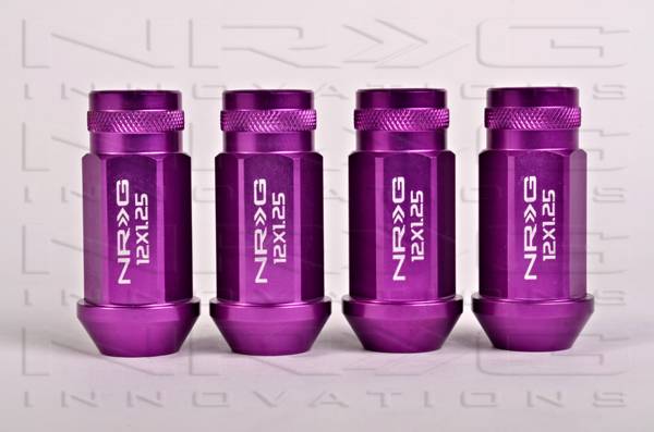 NRG Innovations - NRG Innovations 800 Series Open Ended Lug Nut Set 4 pcs M12 x 1.25 - Purple