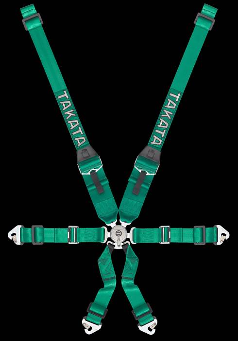 Takata - Takata Race 6 Hans FIA 6 Point Harness - Green