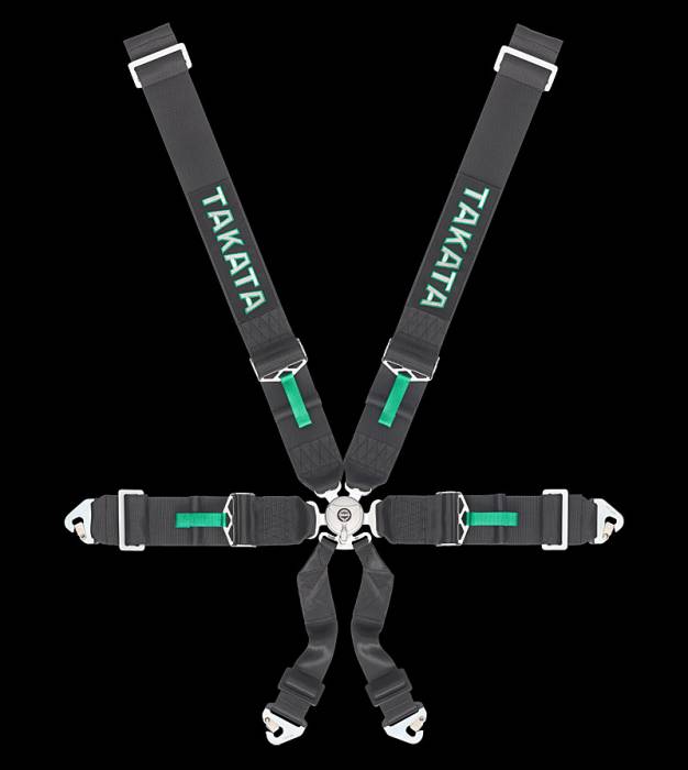 Takata - Takata Race 6 SFI FIA 6 Point Harness - Black