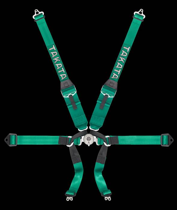 Takata - Takata Formula 6 Hans FIA 6 Point Harness - Green