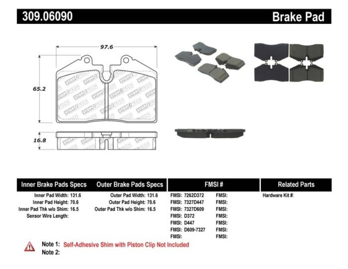 StopTech - Sport Brake Pad 309.06090