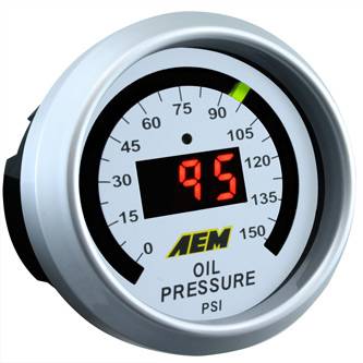 AEM - AEM Oil Pressure Display Gauge 0 to 150 psi