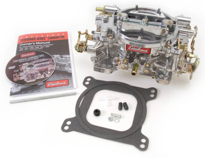 Edelbrock - Edelbrock Carburetor Performer Series 4-Barrel 500 CFM Manual Choke Satin Finish 1404