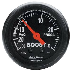Auto Meter - Auto Meter Z-Series 2 1/16- Mechanical Vacuum / Boost - 30 In Hg.-Vac. / 30 PSI-