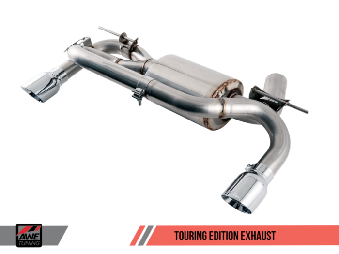 AWE Tuning - AWE Tuning BMW F3X 335i/435i Touring Edition Axle-Back Exhaust - Chrome Silver Tips (102mm) 3010-32026