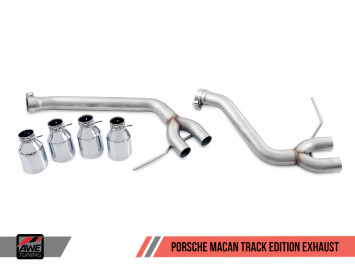 AWE Tuning - AWE Tuning Porsche Macan Track Edition Exhaust System - Diamond Black 102mm Tips 3020-43040