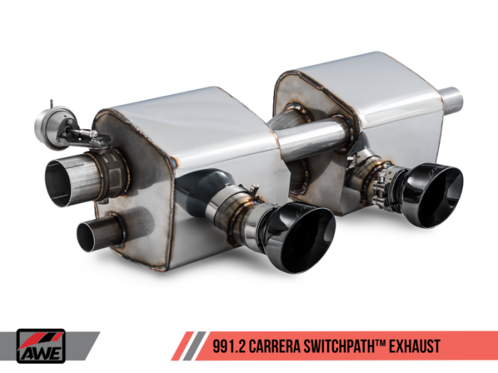 AWE Tuning - AWE Tuning Porsche 911 (991.2) Carrera / S SwitchPath Exhaust for PSE Cars - Diamond Black Tips 3025-33018