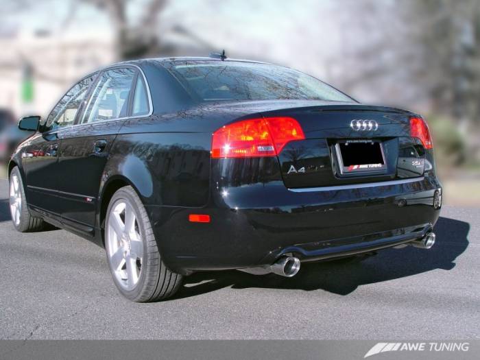 AWE Tuning - AWE Tuning Audi B7 A4 3.2L Touring Edition Dual Tip Exhaust - Polished Silver Tips 3040-32010