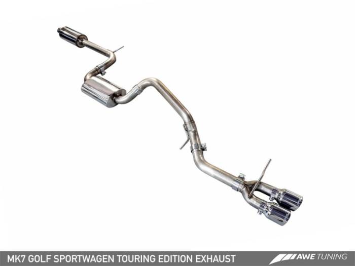 AWE Tuning - AWE Tuning VW MK7 Golf SportWagen Touring Edition Exhaust w/Chrome Silver Tips (90mm) 3015-22048