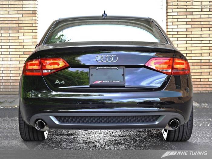 AWE Tuning - AWE Tuning Audi B8 A4 3.2L Touring Edition Exhaust - Dual 88.9mm (3.5in) Diamond Black Tips 3015-33020