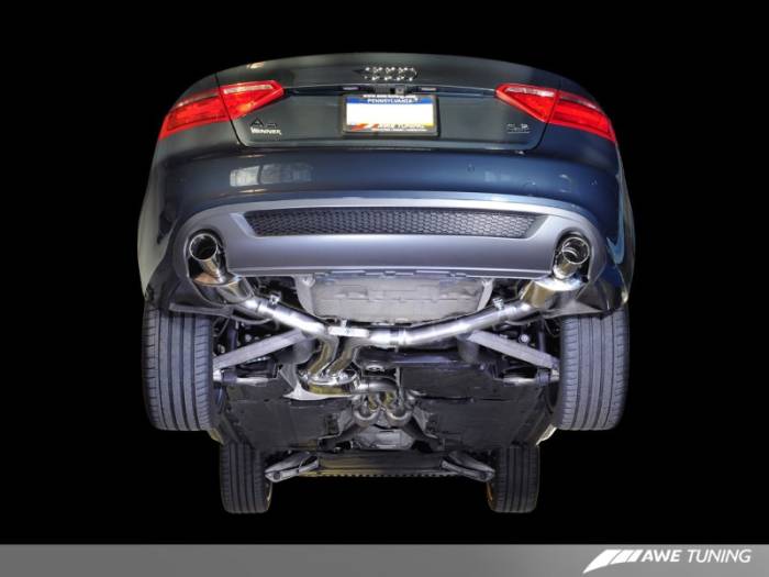 AWE Tuning - AWE Tuning Audi B8 A5 3.2L Touring Edition Exhaust System - Dual 3.5in Polished Silver Tips 3015-32024
