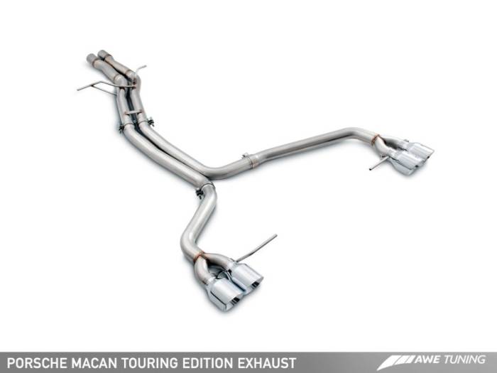 AWE Tuning - AWE Tuning Porsche Macan Touring Edition Exhaust System - Chrome Silver 102mm Tips 3015-42068