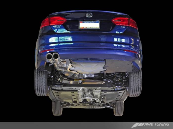 AWE Tuning - AWE Tuning MK6 Jetta TDI Touring Edition Exhaust - Silver Tips 3015-22030