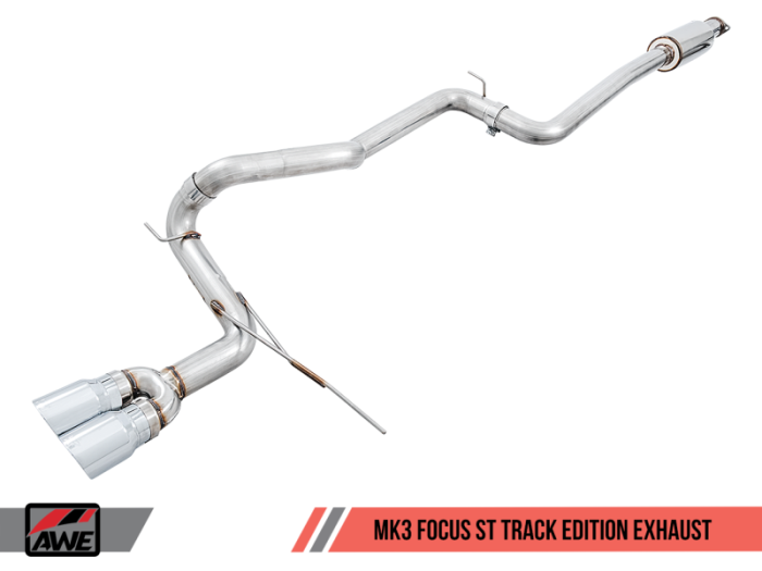 AWE Tuning - AWE Tuning Ford Focus ST Track Edition Cat-back Exhaust - Diamond BlackTips 3020-33036