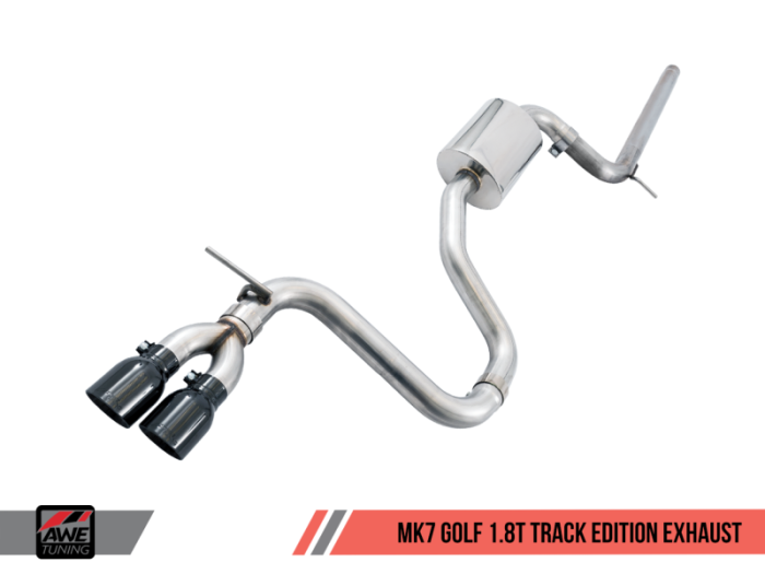 AWE Tuning - AWE Tuning VW MK7 Golf 1.8T Track Edition Exhaust w/Chrome Silver Tips (90mm) 3020-22020