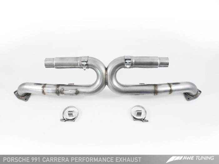 AWE Tuning - AWE Tuning 991 Carrera Performance Exhaust - Chrome Silver Tips 3015-32044