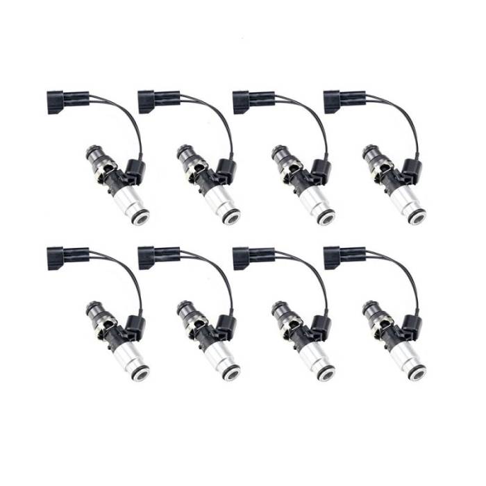 Injector Dynamics - Injector Dynamics ID1050X Injectors 14mm (Grey) Adaptor Top Bottom (Silver) Adaptor (Set of 8) 1050.60.14.14B.8-PU