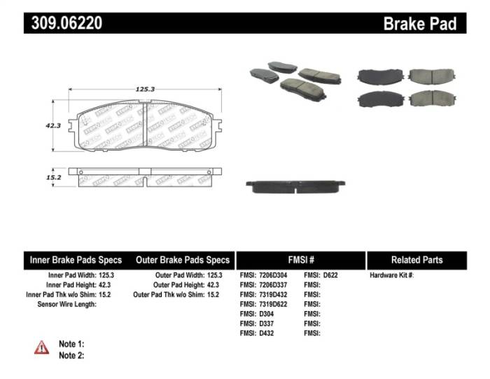 StopTech - Sport Brake Pad 309.06220