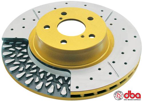 Disc Brakes Australia - 1993-1997 Honda Del Sol DBA Street Series Drilled & Slotted Front Rotors