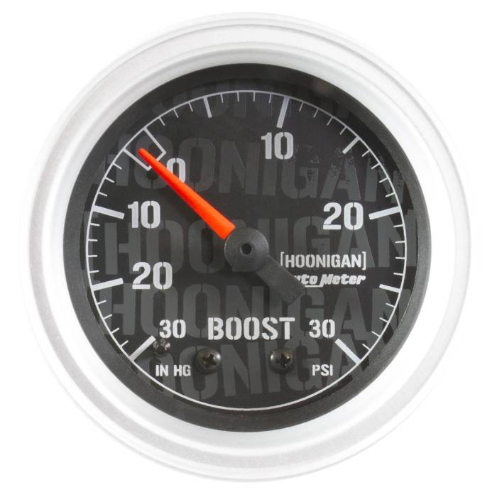 Auto Meter - Auto Meter Hoonigan 2-1/16" (52mm) 30 PSI Mechanical Vacuum/Boost Gauge