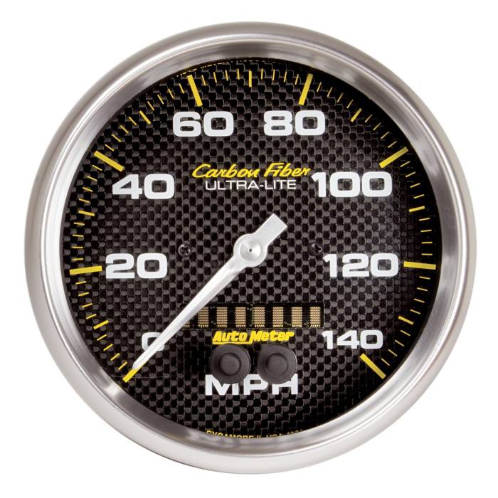 Auto Meter - Auto Meter Carbon Fiber 5in (127mm) 140 MPH In-Dash Full Sweep GPS Speedometer