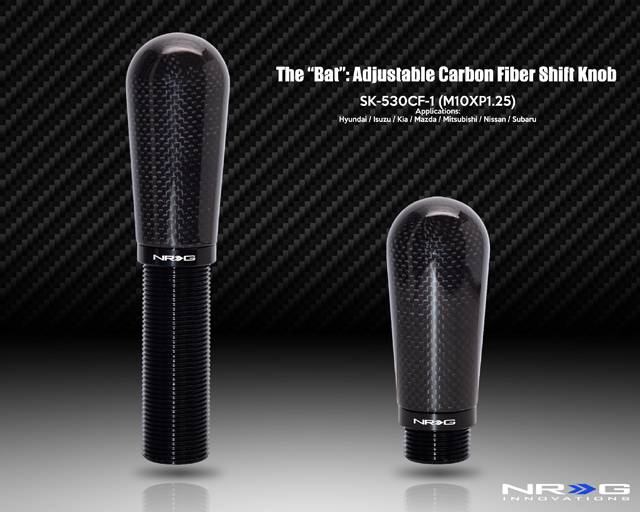NRG Innovations - NRG Innovations Collector Series Carbon Fiber "The Bat" Style Adjustable Shift Knob - M10 x 1.50